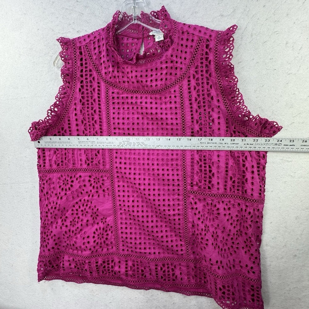 New $108 Sundance Lyra Eyelet Boho Sleeveless Blouse Top Women's XL Fuscia Pink - Picture 5 of 13